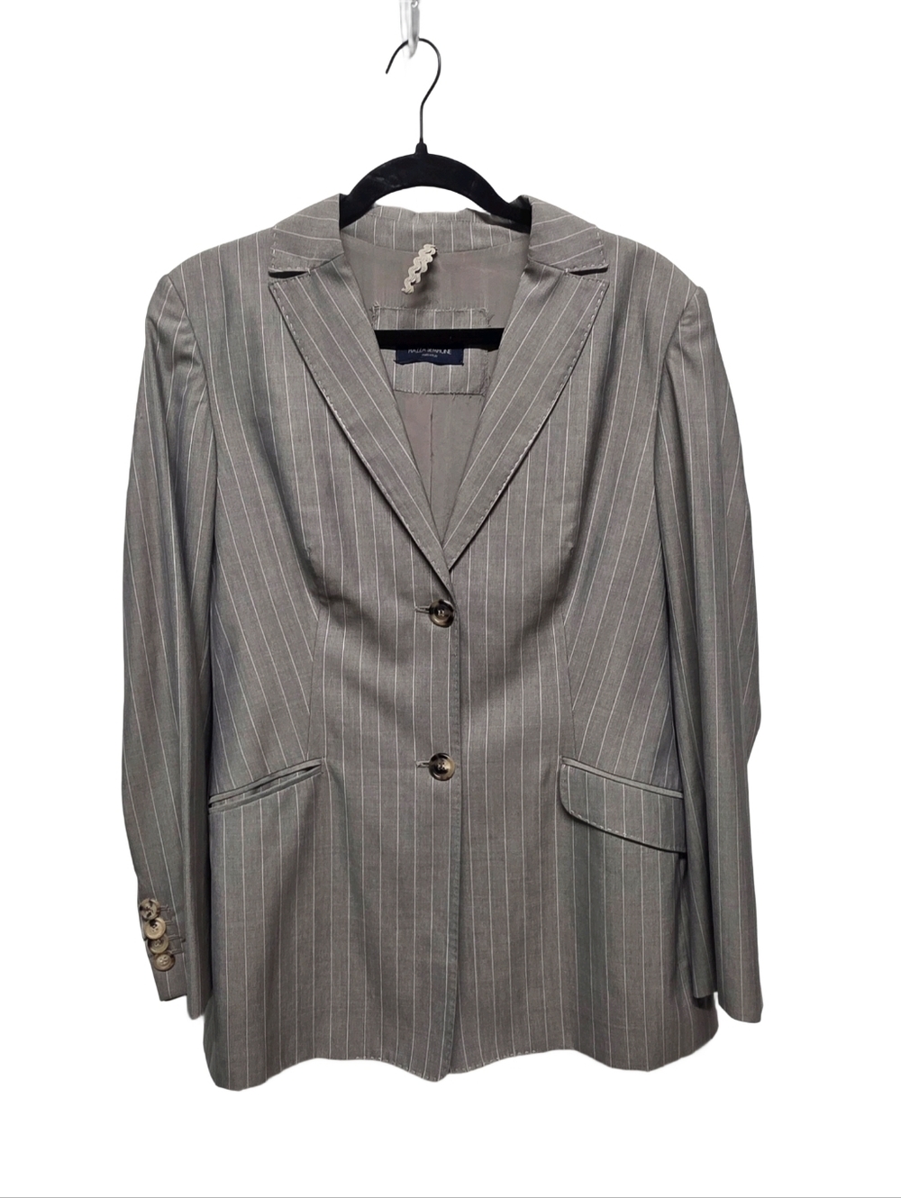 Piazza Sempione Gray Pinstripe Wool Silk Blazer Jacket IT 48 US 12 Made in Italy - Picture 3 of 8